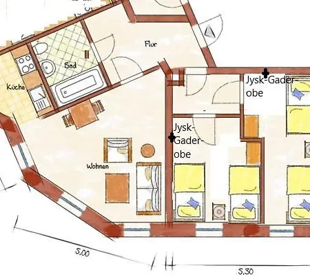 Apartment Gablenz-apartment Iv - 2 Schlafzimmer 2og Mitte Ideal Fuer Familie,4 Einzelbetten *